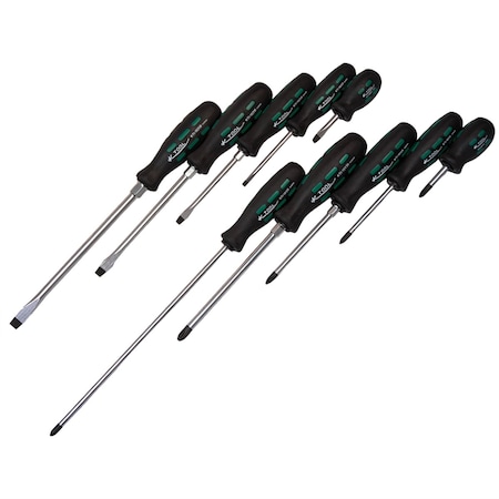 K-Tool International Pro Scrwdrvr Set, Trngl Grip Hndl, 10pcs. KTI-16000